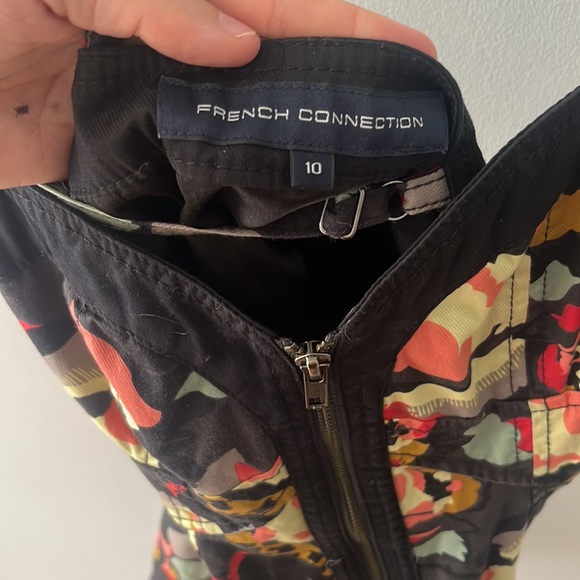 French Connection mini dress cross straps vibrant rose print - Picture 4 of 6